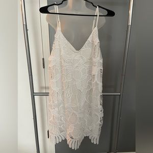 Express White Lace Slip Dress